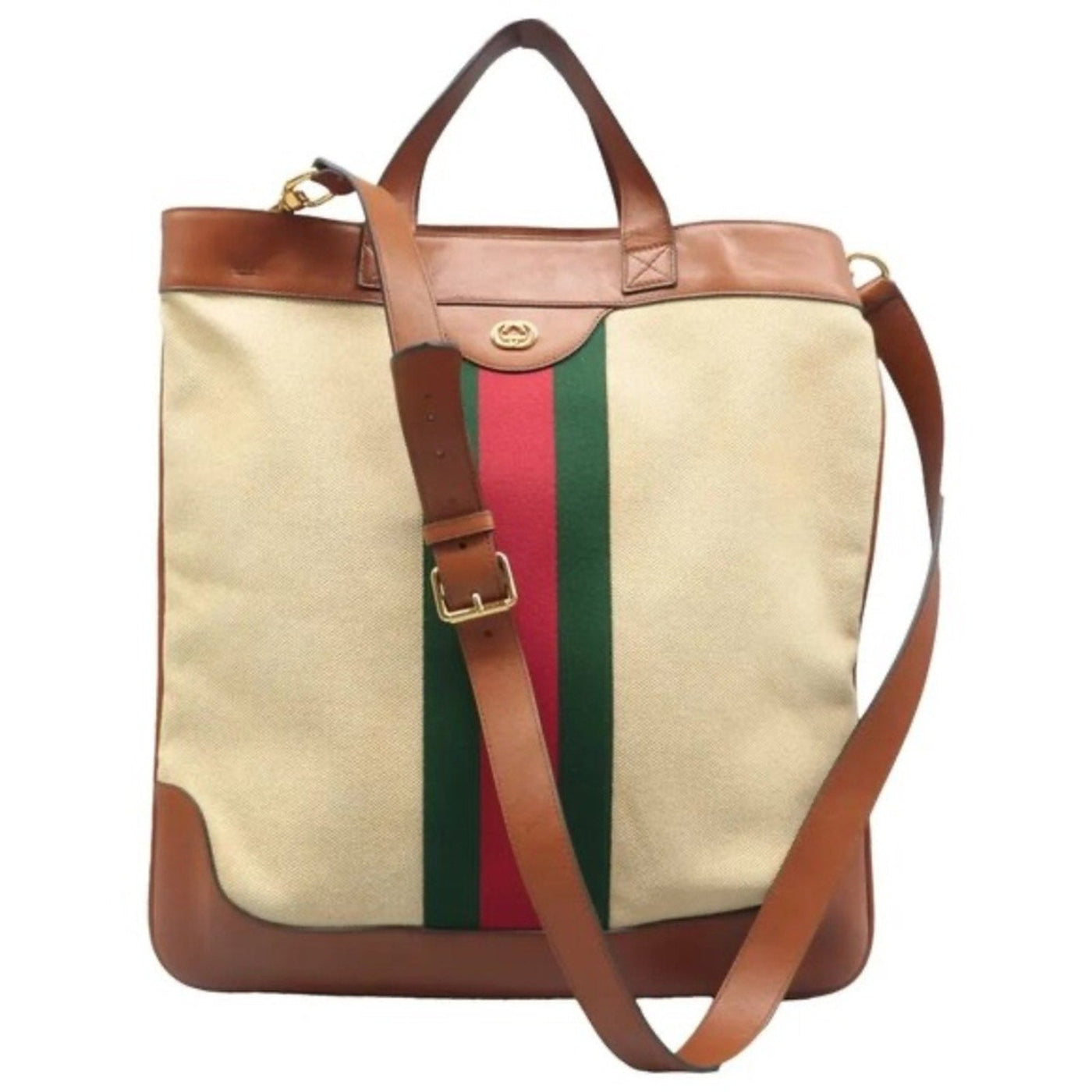 GUCCI Ophidia Beige Cloth Satchel - Luxury Cheaper LLC