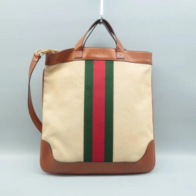 GUCCI Ophidia Beige Cloth Satchel - Luxury Cheaper LLC