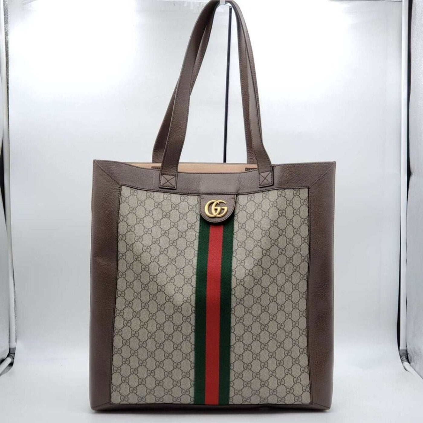 GUCCI Ophidia Brown Canvas Shoulder Bag - Luxury Cheaper LLC