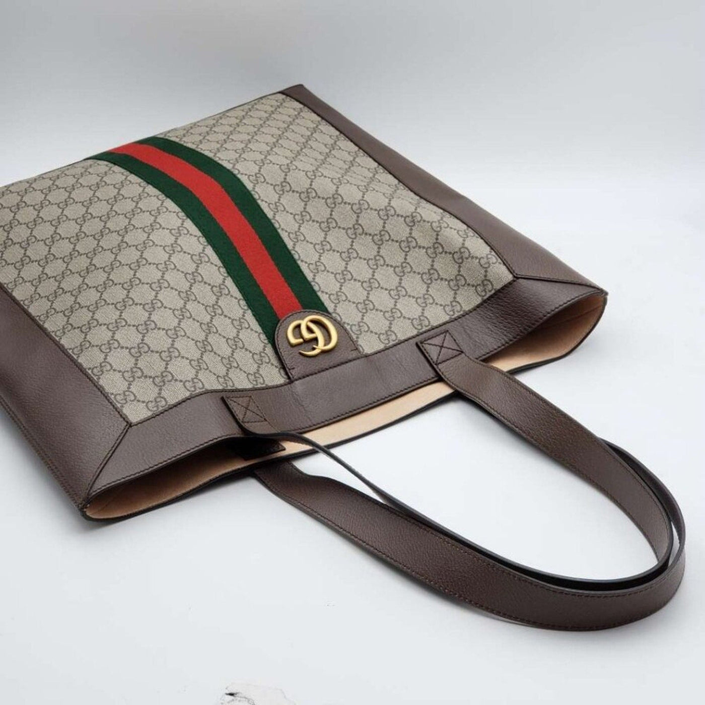 GUCCI Ophidia Brown Canvas Shoulder Bag - Luxury Cheaper LLC