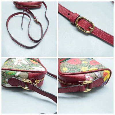 GUCCI Ophidia Red&Brown Canvas Shoulder Bag lux500 - 020125 - Luxury Cheaper LLC