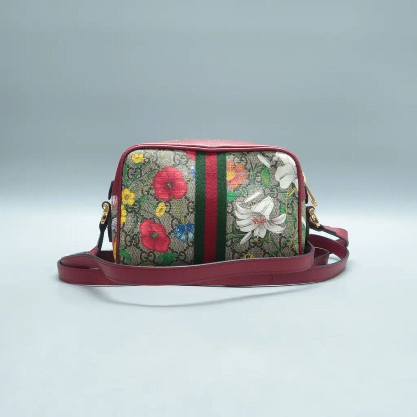 GUCCI Ophidia Red&Brown Canvas Shoulder Bag lux500 - 020125 - Luxury Cheaper LLC