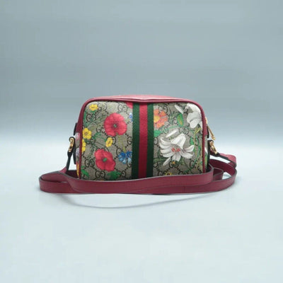 GUCCI Ophidia Red&Brown Canvas Shoulder Bag lux500 - 020125 - Luxury Cheaper LLC
