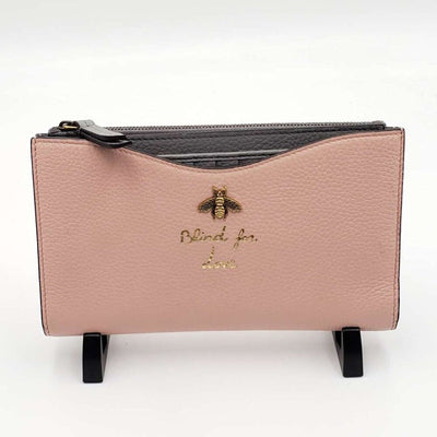 GUCCI Pink&Grey W/P Leather Clutch Bag - Luxury Cheaper LLC