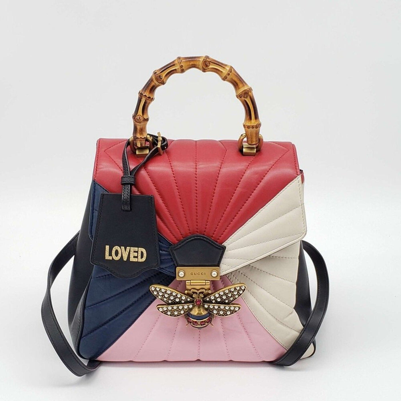 Gucci Queen Margaret Bamboo Handle Pearl Colorstone Backpack 690 - 102224 - Luxury Cheaper LLC