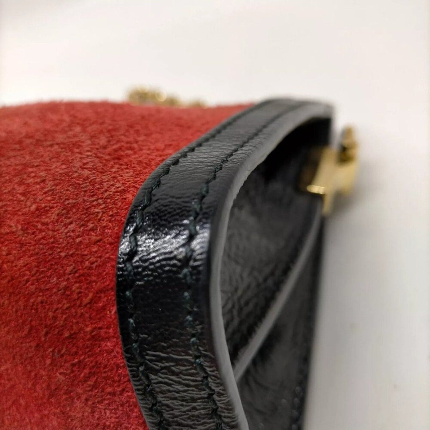 Gucci Sherry Line Red Suede Leather Shoulder Bag - Luxury Cheaper LLC