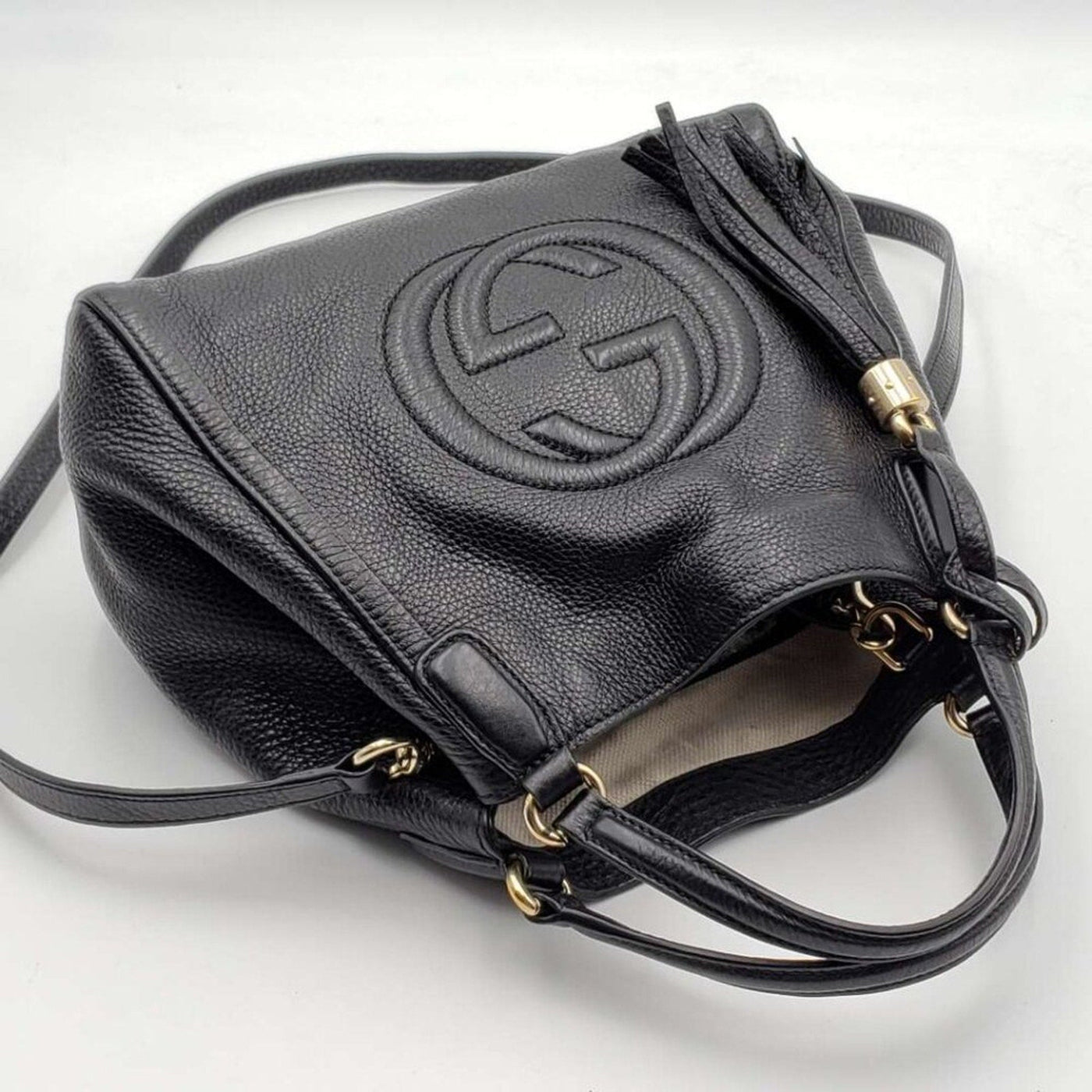 GUCCI Soho Black Leather Shoulder Bag - Luxury Cheaper LLC
