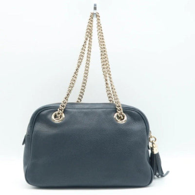 GUCCI Soho Navy Leather Shoulder Bag - Luxury Cheaper LLC