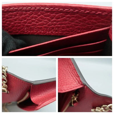 GUCCI Woc Red Leather Shoulder Bag - Luxury Cheaper LLC