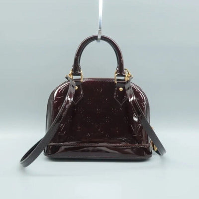 Louis Vuitton Alma BB Burgundy Monogram Patent Leather Satchel - Luxury Cheaper LLC