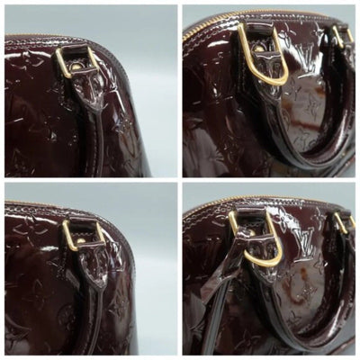 Louis Vuitton Alma BB Burgundy Monogram Patent Leather Satchel - Luxury Cheaper LLC