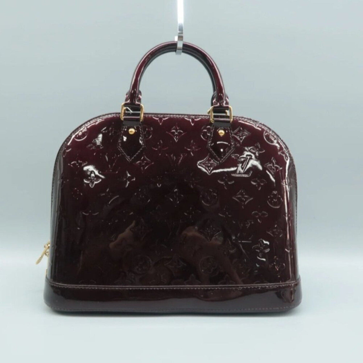 Louis Vuitton Alma Burgundy Patent Leather Hand Bag Luxury Cheaper LLC