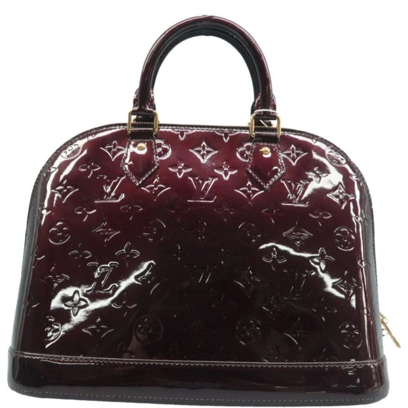 Louis Vuitton Alma Burgundy Patent Leather Hand Bag - Luxury Cheaper LLC