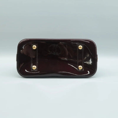 Louis Vuitton Alma Burgundy Patent Leather Hand Bag - Luxury Cheaper LLC