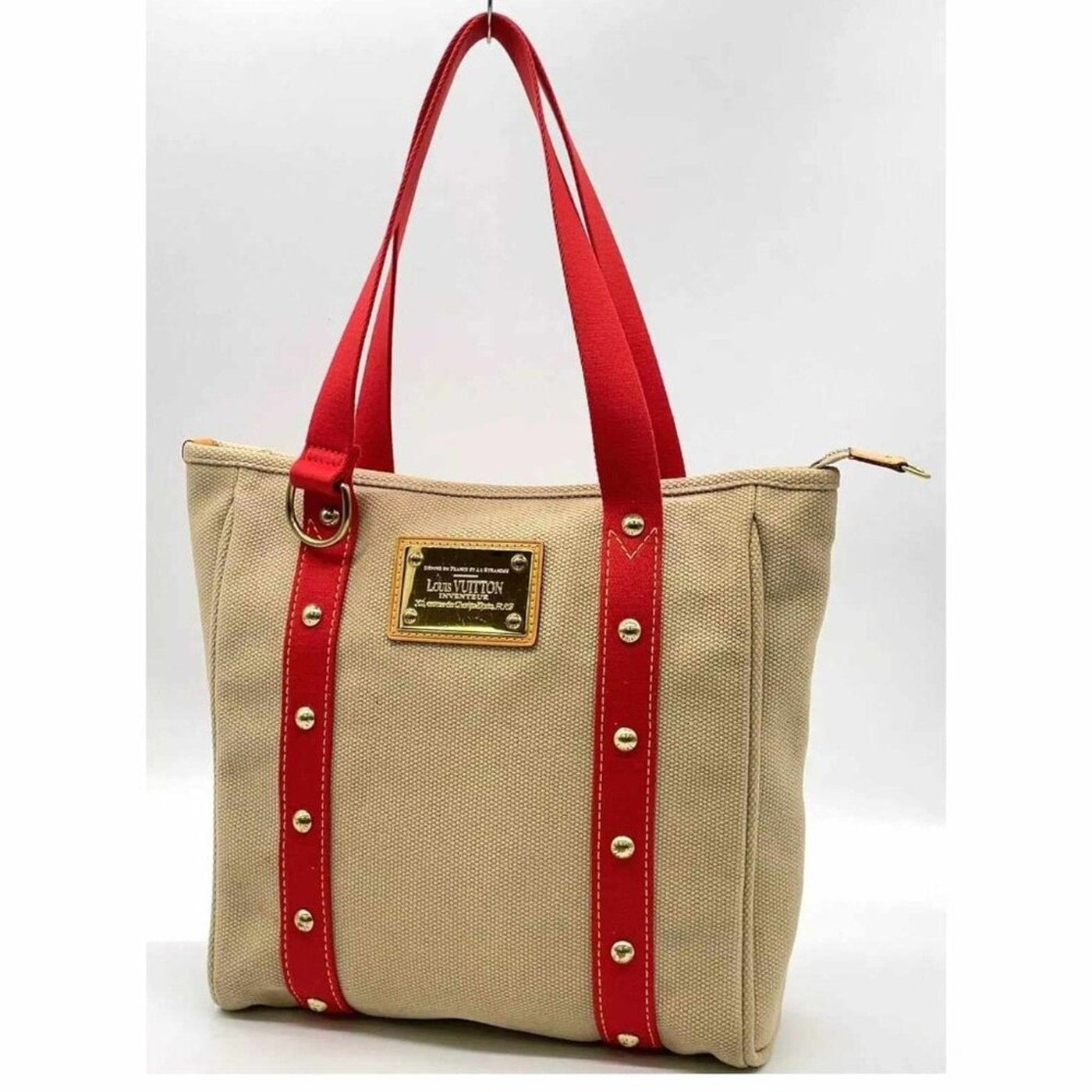 Louis Vuitton Antigua Red Caba MM W/Box Tote Bag - Luxury Cheaper LLC