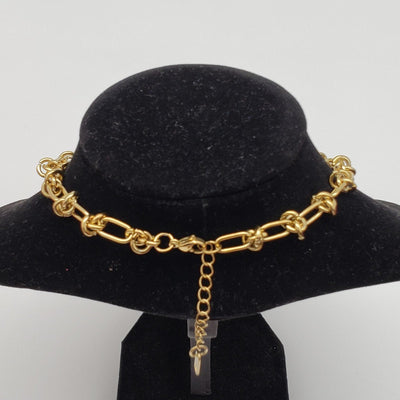 Louis Vuitton Gold Padlock w/ Unbranded Stainless Steel 18k Gold Plated Chain - Luxury Cheaper LLC