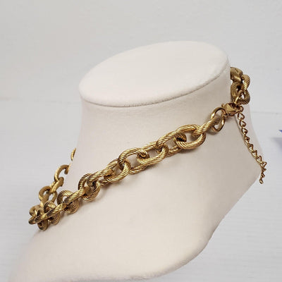 Louis Vuitton Lock & Key Gold w/Unbranded CubanGeometry Stainless Steel Chain - Luxury Cheaper LLC