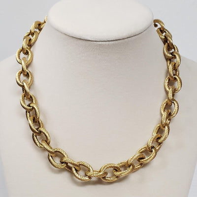 Louis Vuitton Lock & Key Gold w/Unbranded CubanGeometry Stainless Steel Chain - Luxury Cheaper LLC
