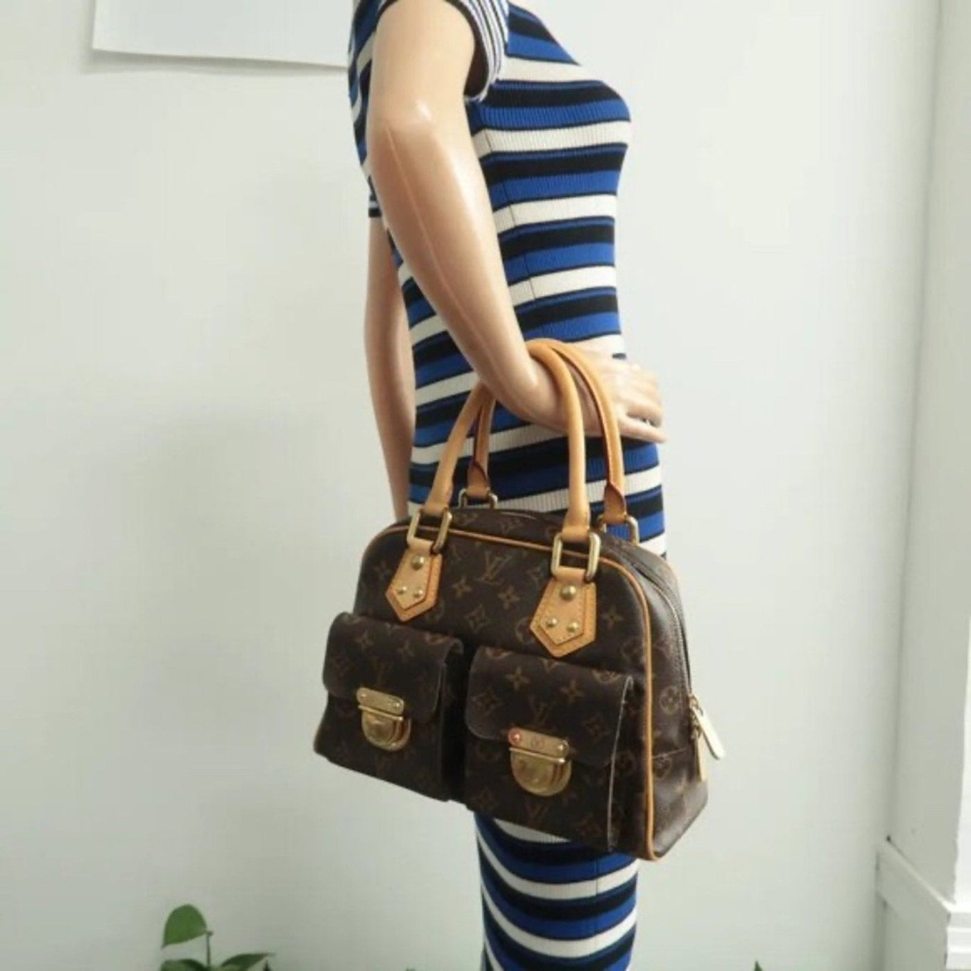 Louis Vuitton Manhattan Brown Monogram Canvas Tote - Luxury Cheaper LLC