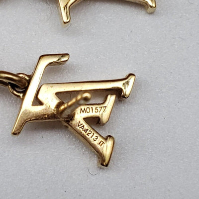 Louis Vuitton Metal Pearl Louisa Drop Earrings in gold - tone metal w/faux pearl - Luxury Cheaper LLC