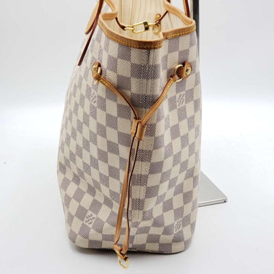 Louis Vuitton Neverfull MM White Damier Azur Canvas Shoulder Bag - Luxury Cheaper LLC