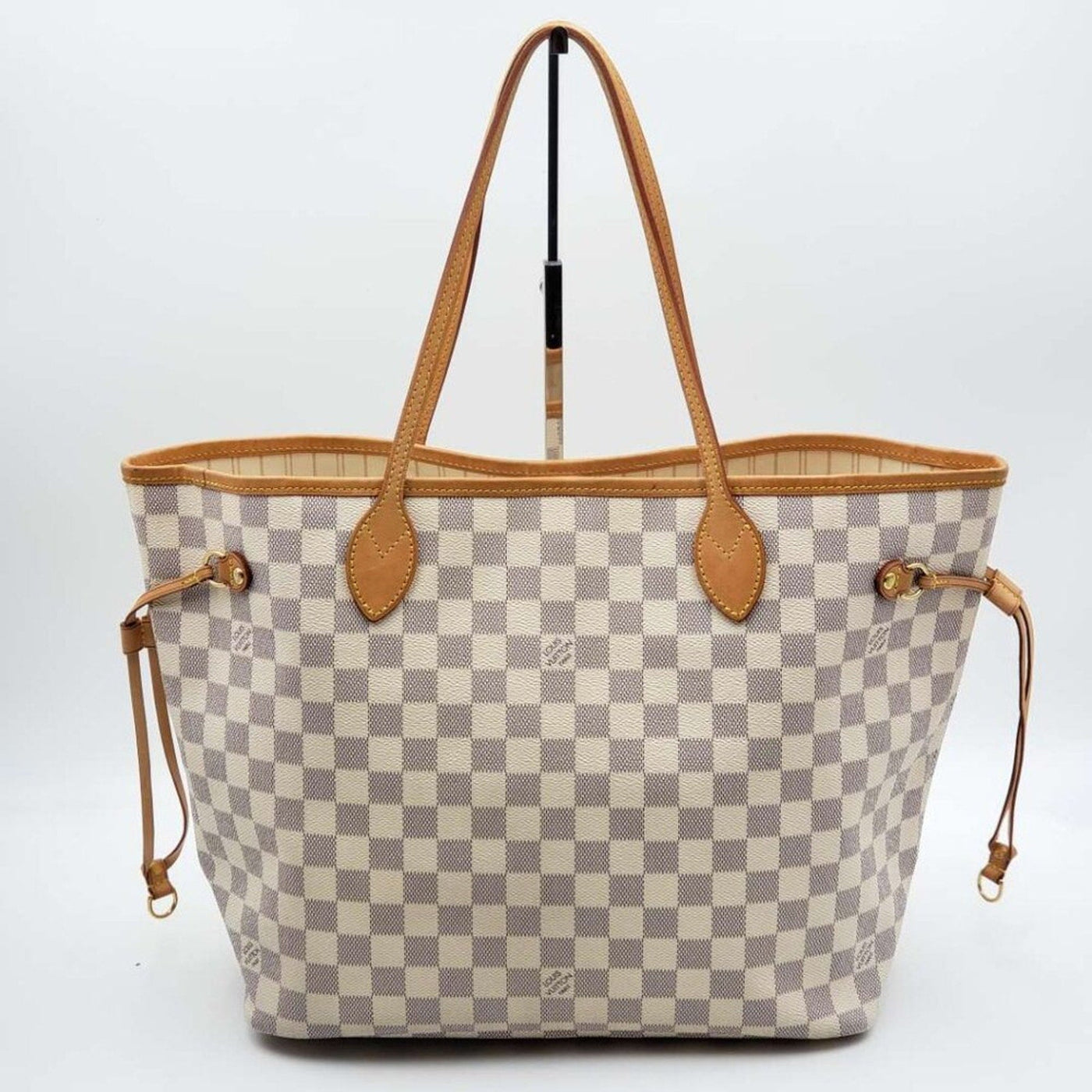 Louis Vuitton Neverfull MM White Damier Azur Canvas Shoulder Bag - Luxury Cheaper LLC