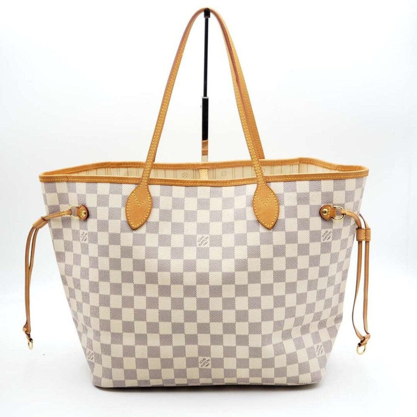 Louis Vuitton Neverfull MM White Damier Azur Canvas Shoulder Bag - Luxury Cheaper LLC