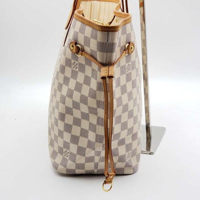 Louis Vuitton Neverfull MM White Damier Azur Canvas Shoulder Bag - Luxury Cheaper LLC