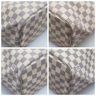 Louis Vuitton Neverfull MM White Damier Azur Canvas Shoulder Bag - Luxury Cheaper LLC