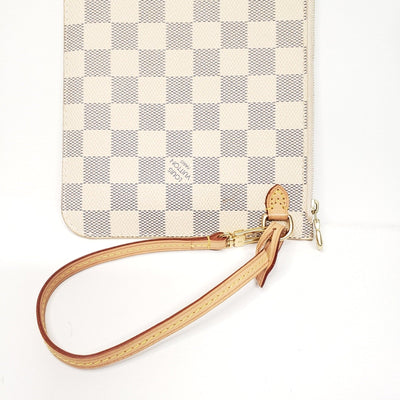 Louis Vuitton Neverfull Wristlet Clutch Damier Azur White Lux - 360 - 090225 - Luxury Cheaper LLC