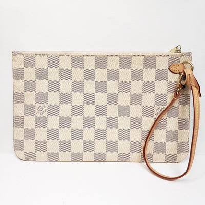 Louis Vuitton Neverfull Wristlet Clutch Damier Azur White Lux - 360 - 090225 - Luxury Cheaper LLC