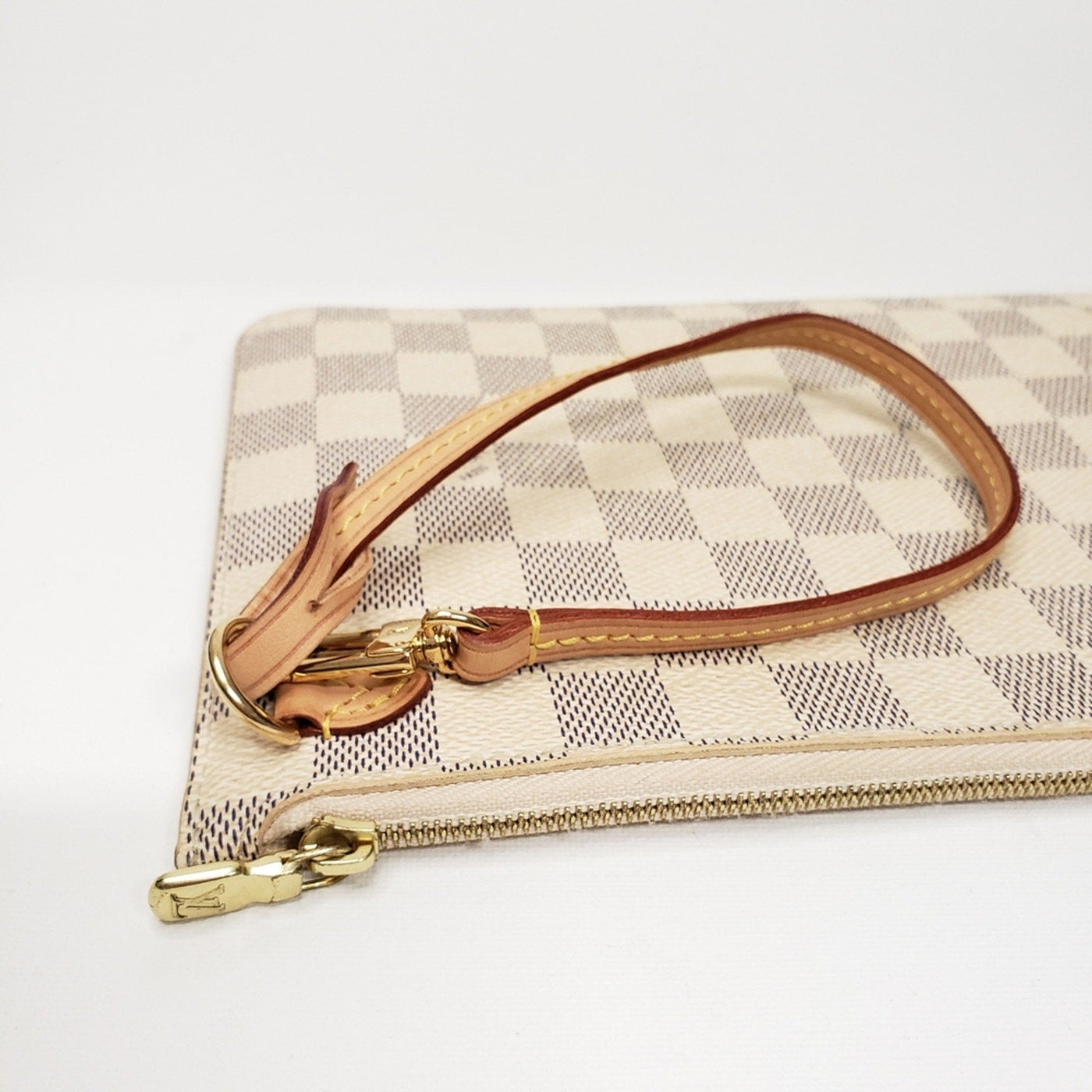 Louis Vuitton Neverfull Wristlet Clutch Damier Azur White Lux - 360 - 090225 - Luxury Cheaper LLC