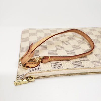 Louis Vuitton Neverfull Wristlet Clutch Damier Azur White Lux - 360 - 090225 - Luxury Cheaper LLC