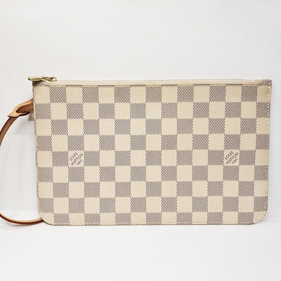 Louis Vuitton Neverfull Wristlet Clutch Damier Azur White Lux - 360 - 090225 - Luxury Cheaper LLC