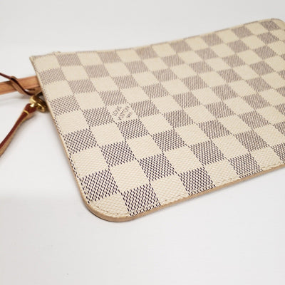 Louis Vuitton Neverfull Wristlet Clutch Damier Azur White Lux - 360 - 090225 - Luxury Cheaper LLC