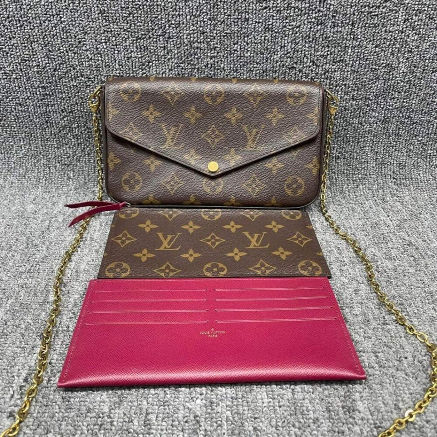 Louis Vuitton Pochette Felice W/Pouch Monogram Leather Bag - Luxury Cheaper LLC