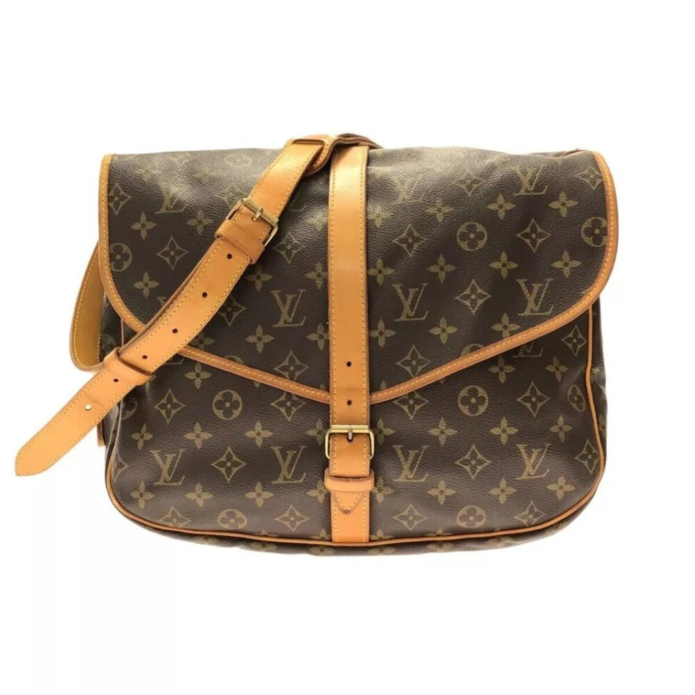 LOUIS VUITTON Saumur 35 Brown Monogram Shoulder Bag - Luxury Cheaper LLC