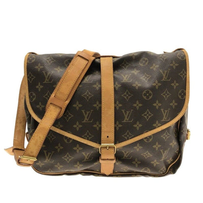 LOUIS VUITTON Saumur 35 Brown Monogram Shoulder Bag - Luxury Cheaper LLC