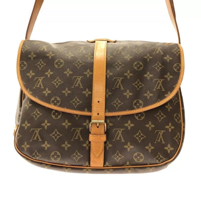 LOUIS VUITTON Saumur 35 Brown Monogram Shoulder Bag - Luxury Cheaper LLC