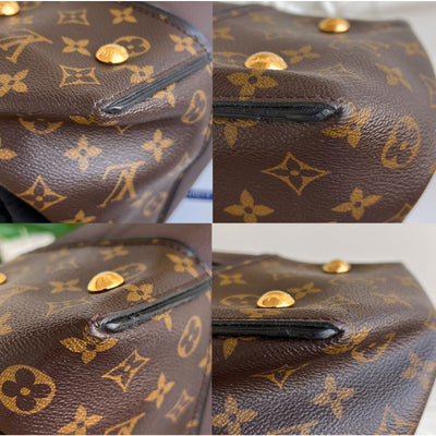 Louis Vuitton W Tote Monogram Cuir Orfevre Handbag Purse Chocolate 848 - 12624 - Luxury Cheaper LLC