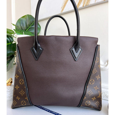 Louis Vuitton W Tote Monogram Cuir Orfevre Handbag Purse Chocolate 848 - 12624 - Luxury Cheaper LLC