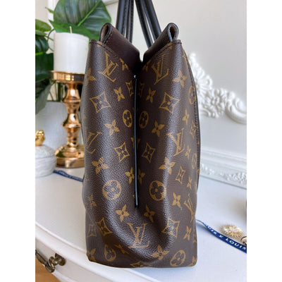 Louis Vuitton W Tote Monogram Cuir Orfevre Handbag Purse Chocolate 848 - 12624 - Luxury Cheaper LLC