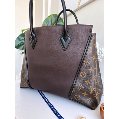 Louis Vuitton W Tote Monogram Cuir Orfevre Handbag Purse Chocolate 848 - 12624 - Luxury Cheaper LLC