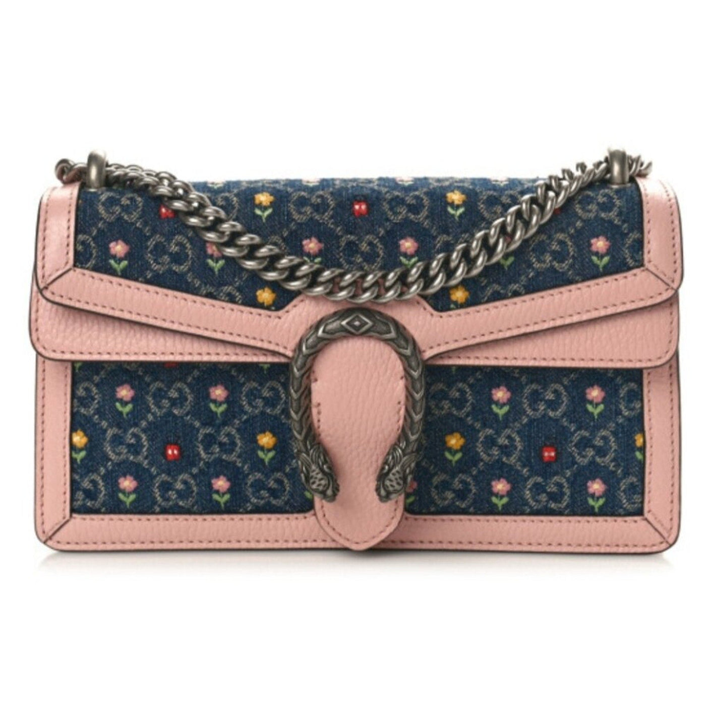 New Denim Floral Embroidered GG Monogram Dollar Calfskin Small Dionysus Bag - Luxury Cheaper LLC