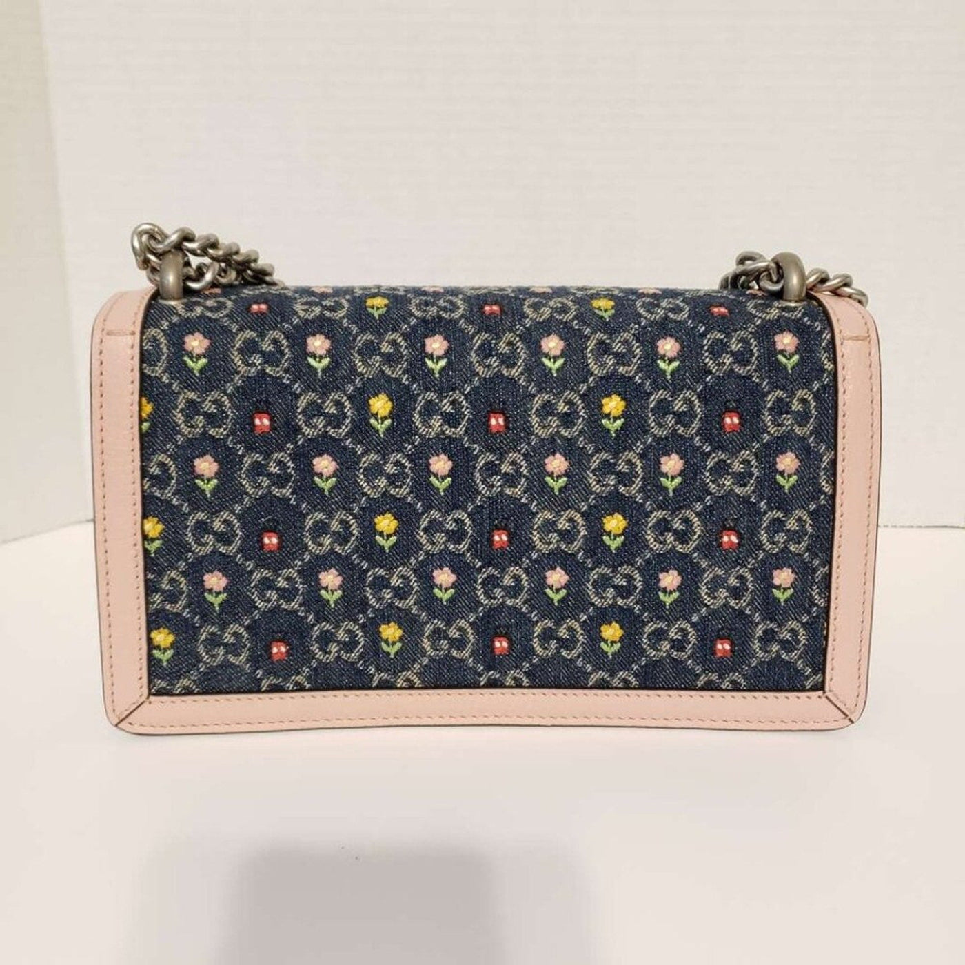 New Denim Floral Embroidered GG Monogram Dollar Calfskin Small Dionysus Bag (Copy) - Luxury Cheaper LLC