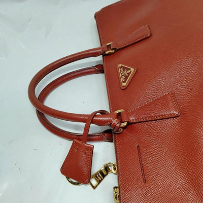 Prada Brown Leather Hand Bag lux351 - 092525 - Luxury Cheaper LLC