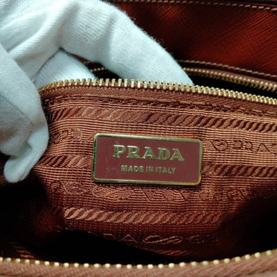 Prada Brown Leather Hand Bag lux351 - 092525 - Luxury Cheaper LLC
