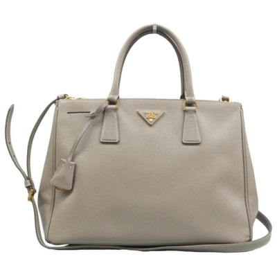 PRADA Galleria Grey Leather Satchel; - Luxury Cheaper LLC