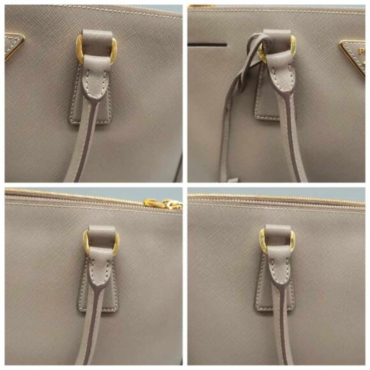 PRADA Galleria Grey Leather Satchel; - Luxury Cheaper LLC