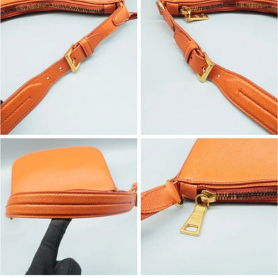 Prada Orange leather Shoulder Bag - Luxury Cheaper LLC